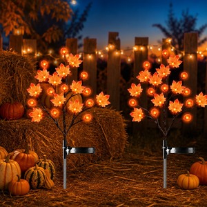 Guirnalda de Luces LED con Forma de Calabaza de Halloween, Decoración de Jardín para Exteriores, Lámpara Nocturna LED, Luz Blanca Cálida, Adorno Festivo para Patio - Product Image 2