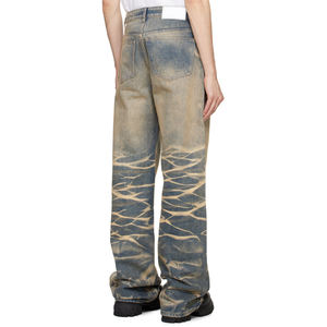 Vaqueros Baggy Rectos Personalizados de Estilo Urbano para Hombre, Vaqueros de Mezclilla de Algodón Oscuro Desgastado, Pantalones Vaqueros Vintage de Moda para Hombre - Product Image 3