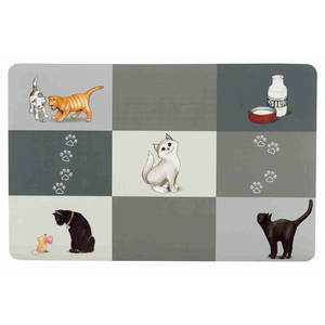 Salvamanteles de Gatos en Patchwork Gris de 44 x 28 cm - Product Image 1