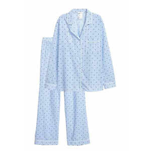 Ensemble de pyjamas en satin de soie à manches longues pour femmes, style personnalisé, vêtements de nuit pour la maison, pour l'été, l'automne et le printemps - Product Image 1