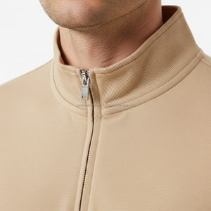 Custom Logo Polyester Spandex Quarter Zipper Men's Performance 1/4 Zip Pullover Plain Blank Dry Fit Training <b>Top</b> High Quality - Product Image 3