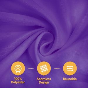 Set di 6 Tovaglie Viola da 70 Pollici in Poliestere Effetto Lino, Lavabili, Adatte per Tavoli da 30-54 Pollici, Copritavolo Circolare in Confezione Convenienza - Product Image 2