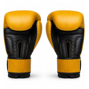 Gants de boxe en cuir de vachette brun doré sur mesure, professionnels, pour Muay Thai, Kickboxing, entraînement MMA, respirants - Product Image 5