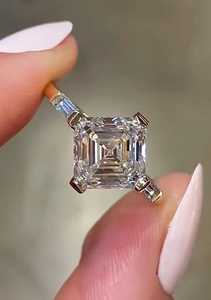 Special Design 2.00CT Asscher Cut Diamond <b>Unique</b> Ring Lab Grown IGI Certified <b>For</b> Women's 14K Solid Gold Wedding Party <b>Gift</b> <b>Her</b> - Product Image 4