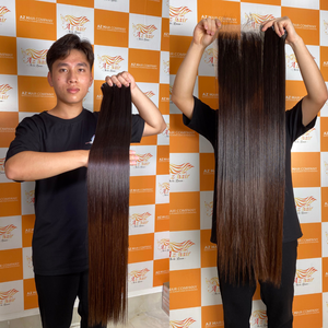 Extensions de cheveux humains vierges vietnamiens non traités, cuticules alignées, lisses comme des baguettes, pointes brunes, matière première brute, lot combiné, perruque - Product Image 4