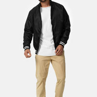Blouson Bomber Homme Léger Coupe Slim Coupe-Vent Décontracté Noir Style Universitaire Veste de Vol Tendance Printemps Automne Manteau d'extérieur