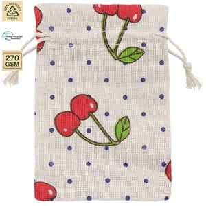 Cotton <b>Canvas</b> <b>Drawstring</b> Pouch <b>Bag</b> Gift Storage 10x14 cm Flat Custom Logo Wholesale OEM Private Label Bulk Order Model ANKJ077 - Product Image 2