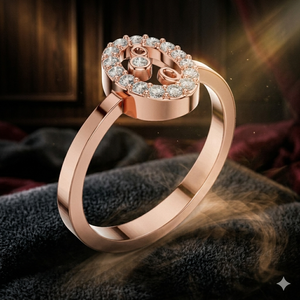 Luxury Rose Gold Plated Spiral Halo Ring with Round Cut Crystal <b>Stones</b> Elegant Minimalist Fashion Jewelry for Women - Product Image 1