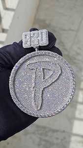 Lab Grown Custom Diamond <b>Pendant</b> Iced Out Heavy 160g 3 Inch 925 Silver 14K <b>Gold</b> Round Flipping Hip Hop Style Men's Charm Jewelry - Product Image 2