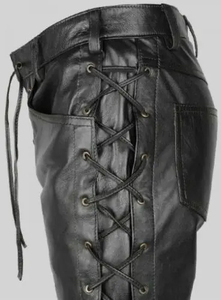 <b>men</b> <b>leather</b> pants straight leg fashion clothing wholesale <b>mens</b> <b>leather</b> <b>trousers</b> relaxed fit <b>leather</b> supplier <b>men</b> <b>leather</b> pants - Product Image 5