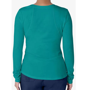 T-shirt de sous-blouse médicale personnalisé OEM 2026 en tricot extensible à col rond et manches longues pour hôpital - Product Image 2