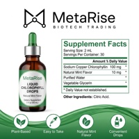 Chlorophylle Liquide Marque Blanche Saveur Menthe 2oz Gouttes Liquides Sans Gluten Antioxydant Renforce l'Immunité Détoxifiant Liquide Oral pour