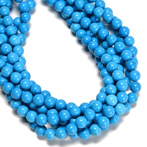 Perles rondes lisses bleu turquoise 6 mm, brin de 15,5 pouces - Product Image 5