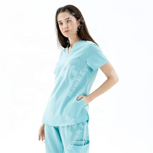 Offre Spéciale – Uniformes Médicaux à Manches Courtes pour Femmes, Détection d'Aiguilles, Tissu Tissé 90% Polyester-10% Spandex, Soins Infirmiers - Product Image 4