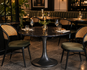 Modern <b>Outdoor</b> Bistro Marble <b>Table</b> Commercial Furniture Restaurant <b>Foldable</b> Black Marble <b>Table</b> - Product Image 2