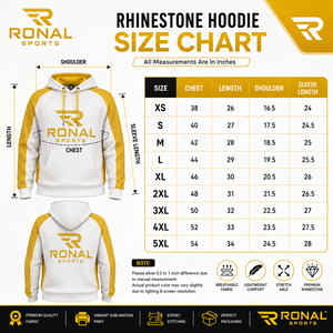 Sudadera con Capucha RONAL SPORTS para Hombre, Blanca y Amarilla, con Estampado Brillante, Tejida, Transpirable, Corte Deportivo, Largo Regular, Logotipo Frontal, para Otoño - Product Image 6