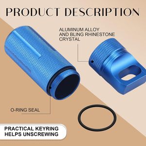 Set di 4 Portapillole Portachiavi Impermeabili in Alluminio, Contenitori Ermetici da Viaggio per Conservazione Pillole - Product Image 2