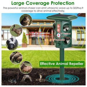 Dissuasore per Animali a 5 Modalità, Ricaricabile Solare/USB, con Sensore PIR, Copertura 300m², Impermeabile IP54, Efficace contro Roditori, Uccelli e Serpenti - Product Image 3