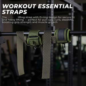 Custom Logo <b>Adjustable</b> Cotton & Neoprene Weightlifting Wrist Straps with D-<b>Rings</b> Eco-Friendly & Breathable for Powerlifting - Product Image 6