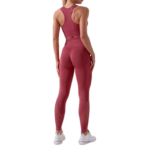 Ensemble de vêtements de sport élégants, deux pièces, tenue de fitness, tenue de sport, extensible, respirant, vêtements de yoga, logo personnalisé, OEM, vente en gros - Product Image 5