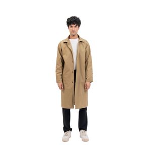 Manteau Trench Homme Élégant Écologique Respirant en Coton et Polyester à Boutons Simple pour Printemps, Automne et Hiver - Product Image 1