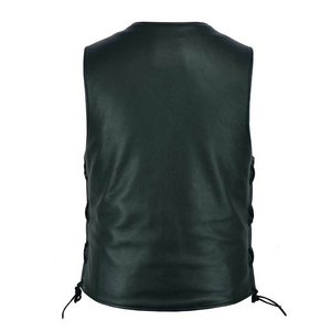 Chaleco de Motociclista de Cuero Genuino Transpirable con Cuello Mao, Tallas Grandes, Ropa Exterior Casual de Otoño para Hombre - Product Image 5
