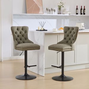 Sillas de Bar Modernas de A a Furniture con Asiento Ajustable de 26-33 Pulgadas en PU Retro, Respaldos Cómodos, Estilo Retro Envejecido - Product Image 1