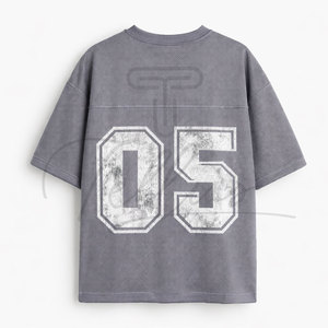 High Quality Men's Football T-Shirts Cropped Mesh Print Design Custom <b>Logo</b> Plus Size Breathable Mesh t shirts Oversize boxyfit - Product Image 6