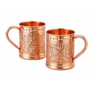 Mug en cuivre de qualité supérieure, tasse Moscow Mule en cuivre pur, gravure florale antique, articles de bar, vente en gros, mug à bière et cocktail, meilleur prix - Product Image 5