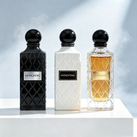 Bouteilles en verre vides plates en gros 100 ml – Flacon de parfum gaufré avec boîte pour emballage de parfum