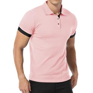 Polo pour homme coupe classique en gros, texture douce, manches courtes, haut de mode durable avec bordure de manche contrastante - Product Image 5