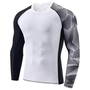 Men Rash Guard <b>Compression</b> T <b>Shirt</b> Short Sleeve Swim <b>Shirt</b> UV Protection Quick Dry Custom Branding Bulk - Product Image 3