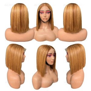 <b>Bob</b> Cut 2x4 2x6 Swiss Lace <b>Wigs</b> Human Hair Glueless Matching Skin Highlight AZ12 Color Top Wholesale Price Raw Hair <b>Wigs</b> - Product Image 5
