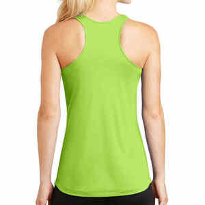 Débardeur dos nageur vert fluo pour femme, sans manches, pour le sport, la gym, le yoga, la course, le fitness, vêtement de sport, vente en gros - Product Image 2