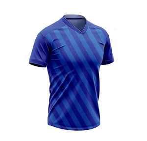 Conjunto de Camiseta de Fútbol a Rayas Personalizada por Sublimación para Hombre, Cuello en V, Manga Corta, Poliéster que Absorbe la Humedad, Uniforme para Todas las Temporadas, Talla Adulto - Product Image 4