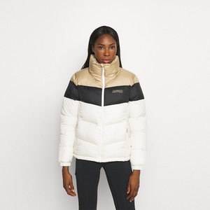 Custom Women Color Block Puffer Jacket Winter Warm Padded <b>Bubble</b> Coat High Collar Zip Up Outerwear Windproof Ladies Jackets - Product Image 3