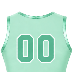 Maillot de cheerleading vert menthe sans manches, coupe courte, respirant, uniforme sportif personnalisé pour l'entraînement d'équipe, tenue athlétique de performance - Product Image 5