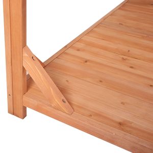 Panca da Giardino Rustica Grande da 65 Pollici, Stile Fattoria, con 4 Ripiani Portaoggetti per Patio e Giardino - Product Image 5