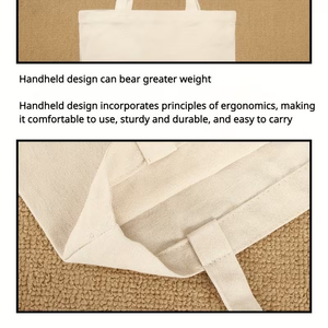 Women's Fashion Canvas Large Capacity Multi-Pocket Tote Bag Zipper Drawstring Button Closure Reusable Eco-Friendly Washable - Product Image 5