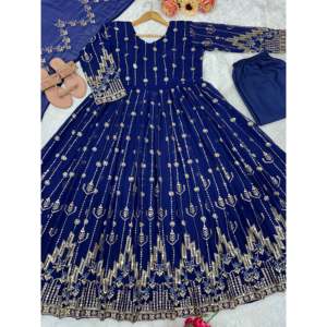 ชุด anarkali ที่สวยงามและจี้กับ dupatta แฟนซีสำหรับงานเลี้ยงตอนเย็นหรือโอกาสที่เป็นทางการ - Product Image 2