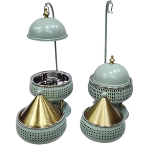 Stylish Silver Hotpot with Gold Knob and Gold Handle Combining Modern Elegance with Luxury for an Impressive Dining Presentation - Product Image 6