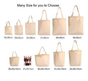 Bolsas de Lona de Color Sólido, Estilo Minimalista con Parte Superior Abierta, Bolsa de Compras para Todas las Temporadas, Forro de Algodón - Product Image 2