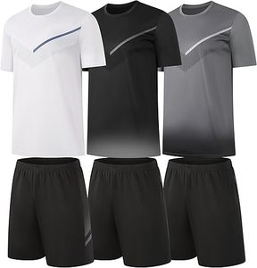 RPOVIG - Conjunto Deportivo de 3 Piezas para Hombre, Camiseta y Pantalones Cortos con Bolsillos con Cremallera, Secado Rápido, Ropa Deportiva para Gimnasio, Entrenamiento, Running, Verano, Casual - Product Image 6
