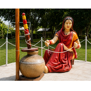 Estatua de Fibra de Vidrio de Mujer Tradicional Punjabi con Madhani y Ridkdi, Ligera, para Eventos de Boda, a Precios Razonables, Australia - Product Image 1