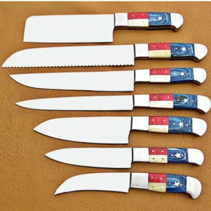 High Quality Stainless Steel Professional Chef <b>Knife</b> <b>Set</b> <b>Sharp</b> Blade Right Hand Orientation Customized Wooden Handle - Product Image 4