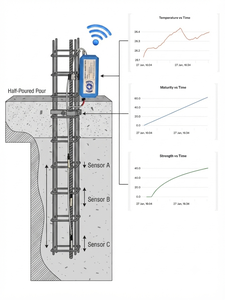 Medidor de Maduración de Concreto con Monitoreo Inalámbrico de Temperatura Multipunto y Seguimiento de Resistencia en Tiempo Real ASTM C1074 - Product Image 2