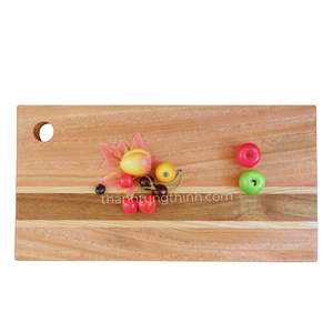 Planche à découper rectangulaire en bois Thinh Tung Thinh avec poignée, antidérapante, durable, facile à nettoyer, emballage individuel - Product Image 6