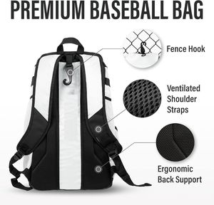 High Quality Baseball & Softball <b>Backpack</b> – Lightweight Adults & Youth Sports Bag with Shoe Compartment, Custom Logo - Product Image 5