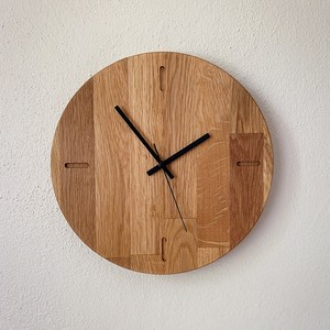 Hand Crafted Wooden Wall <b>Clock</b> <b>Silent</b> Quartz Round Needle Face Modern Home Office Decor - Product Image 1