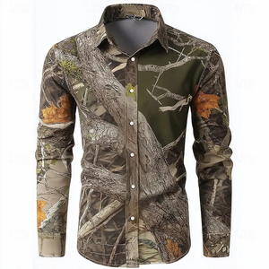 Camisa de camuflaje para hombre, camisa con estampado 3D a la moda, camisa con botones para exteriores, camisa informal de manga larga, blusa de calle para hombre - Product Image 6